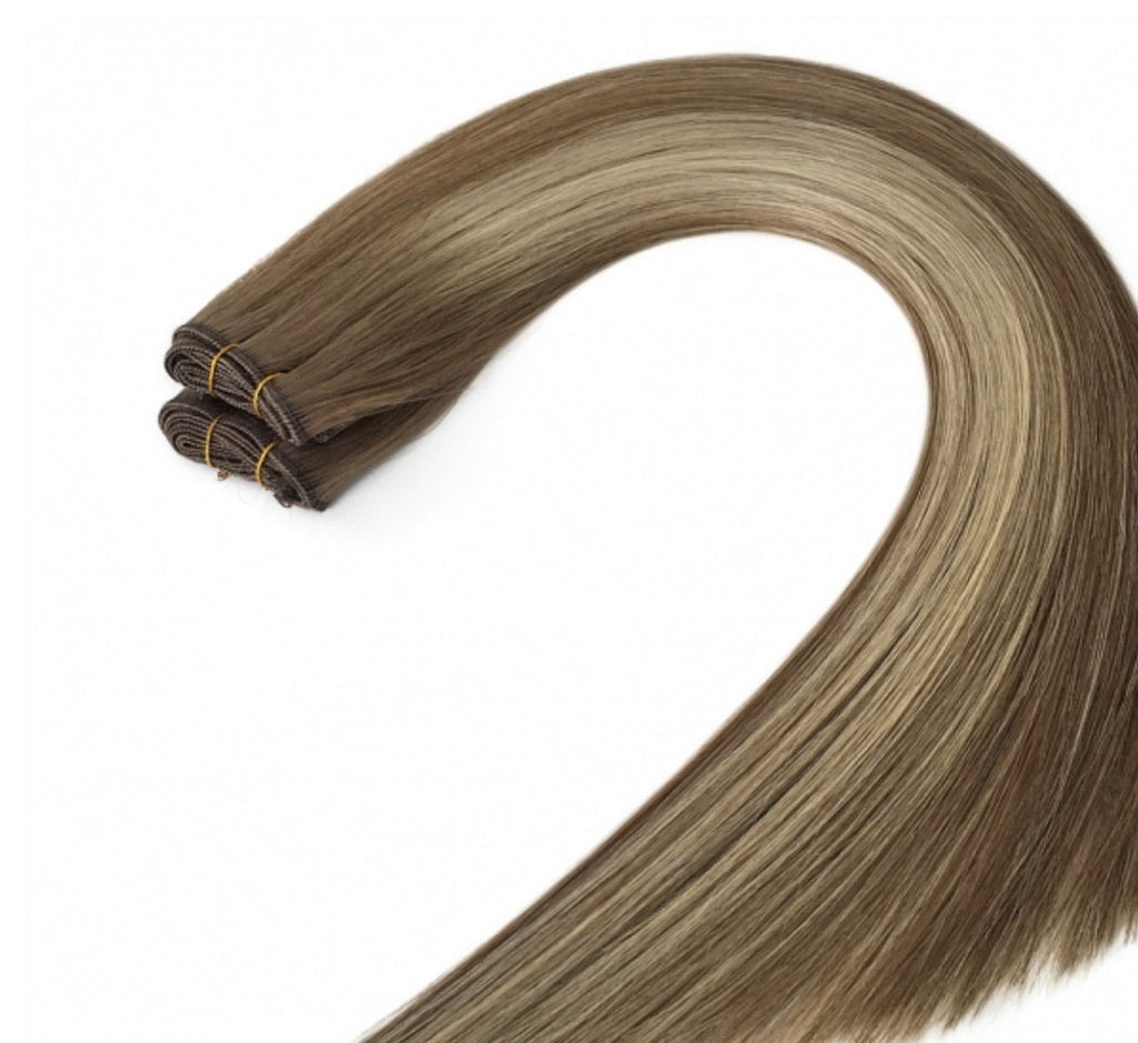 Genius Weft Hair Extensions -  Rooted Balayage T8/P8/22